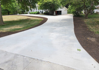 New residential concrete driveway